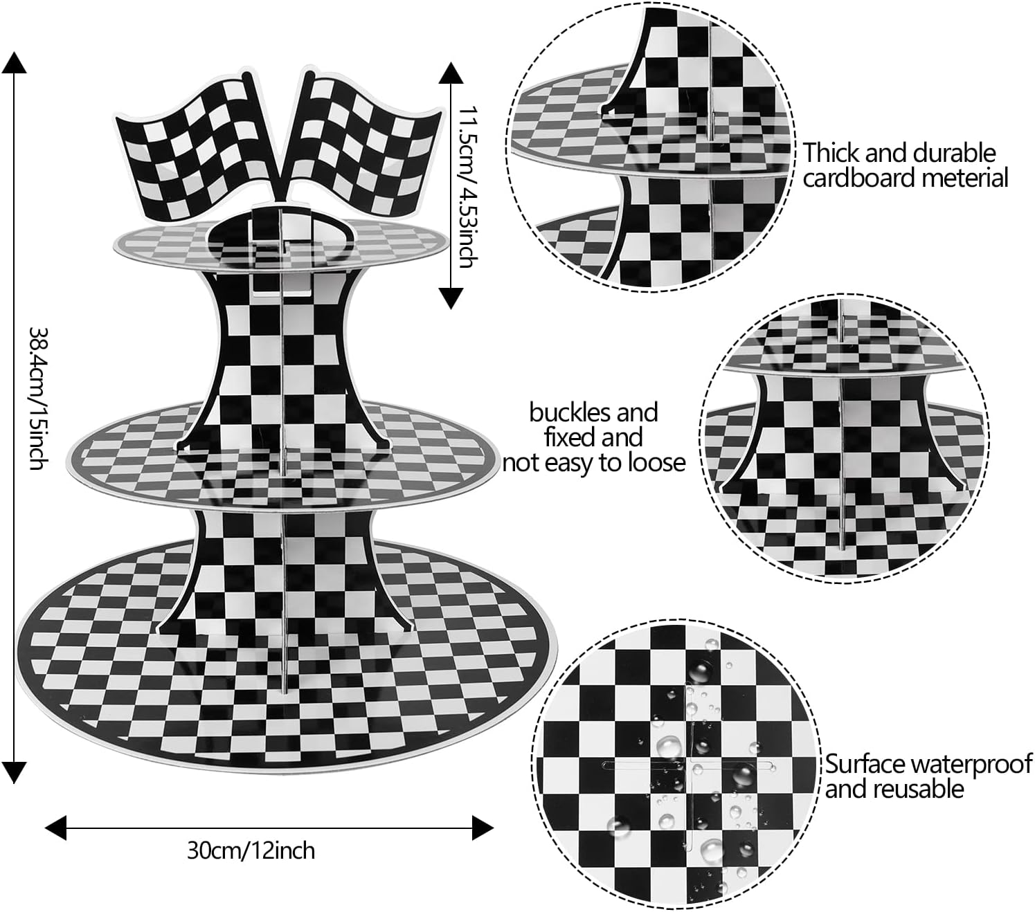3-Tier Cardboard Cupcake Stand - огляд і ціна Cupcake Stand Tier