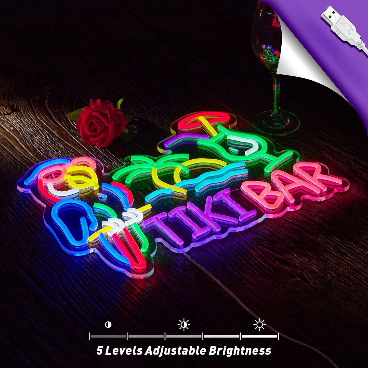 Tiki Bar Parrot Palm Tree Neon - огляд і ціна Neon Sign Party