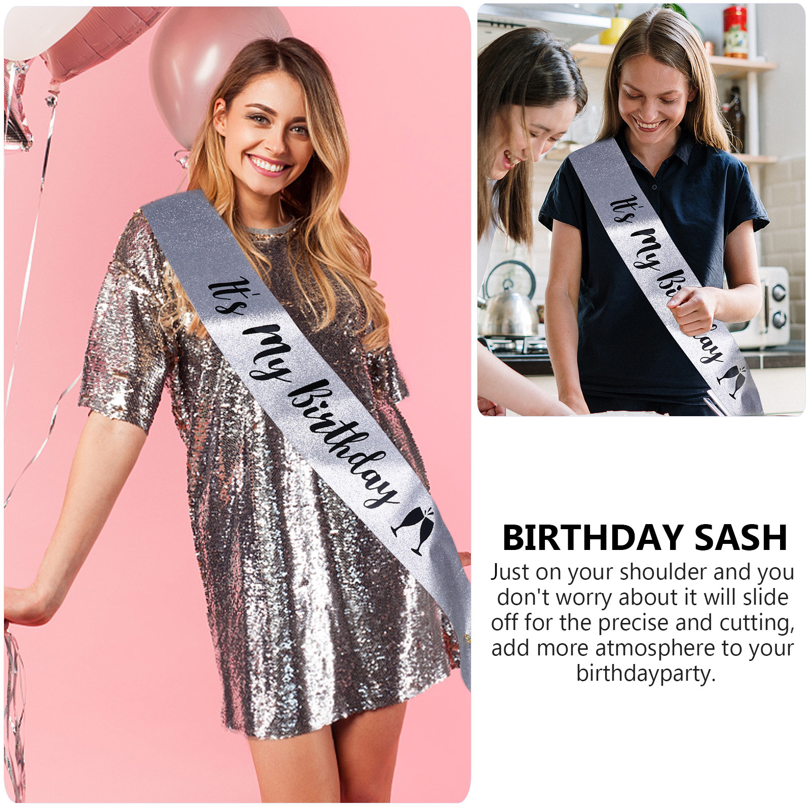 1Pcs Birthday Party Shoulder S - огляд і ціна Birthday Sash Glitter