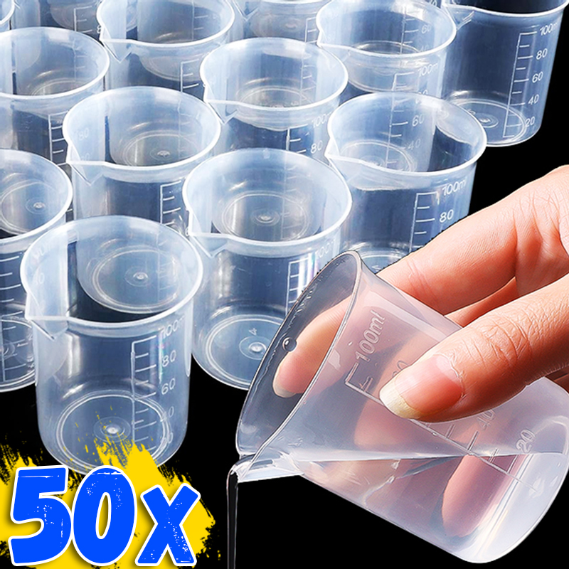 1/50pcs 100ML Plastic Measurin - огляд і ціна Plastic Cup 50Pcs
