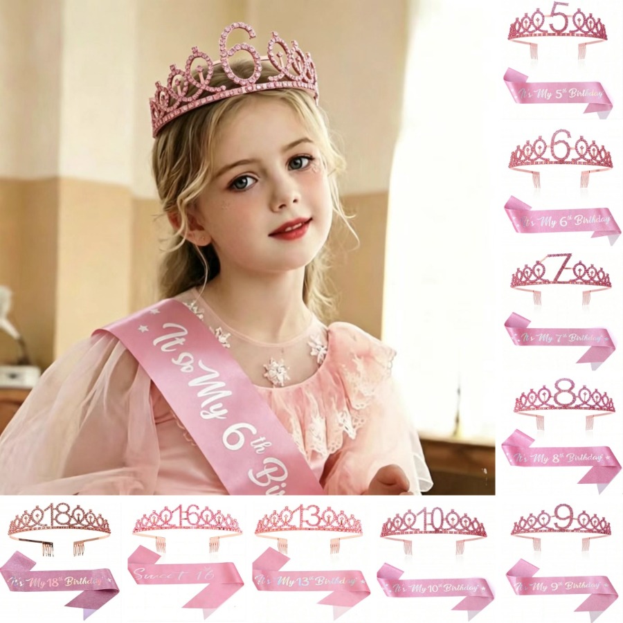 Glitter Birthday Crown Sash Wo - огляд і ціна Birthday Sash Glitter