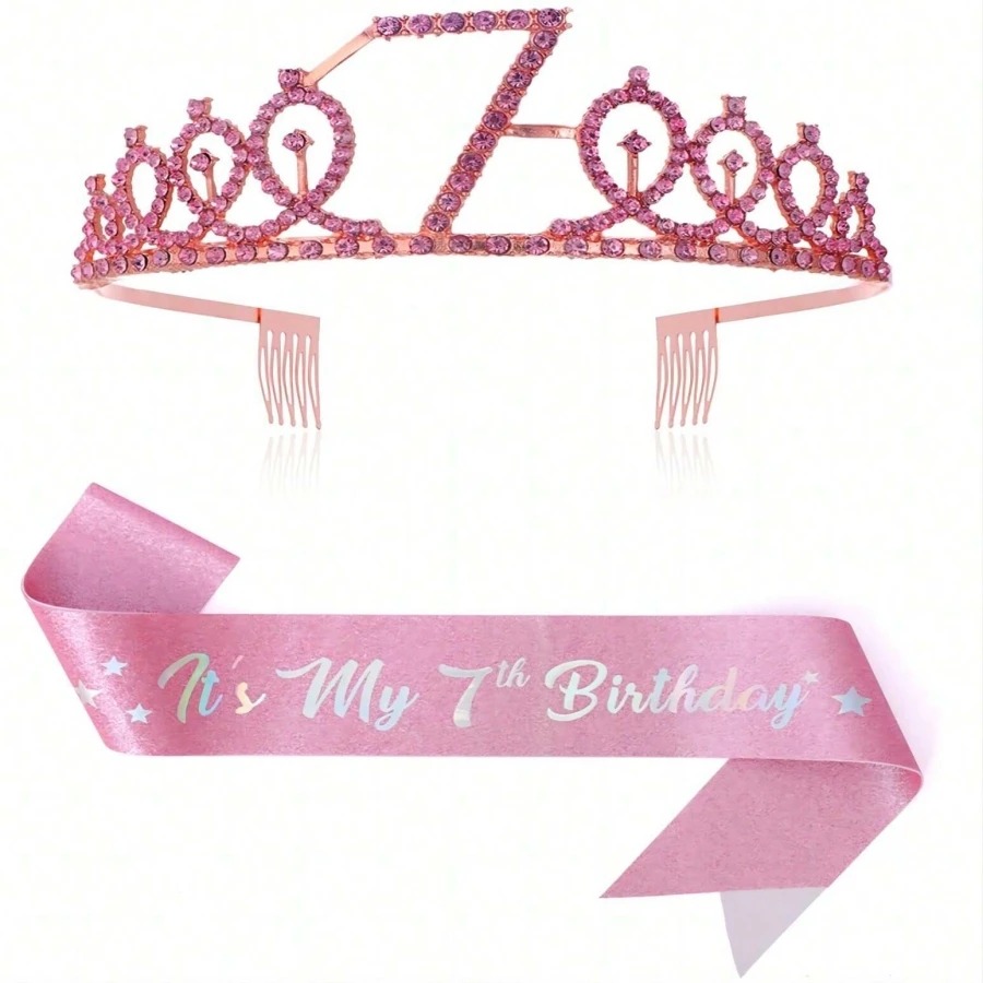 Glitter Birthday Crown Sash Wo - огляд і ціна Birthday Sash Glitter