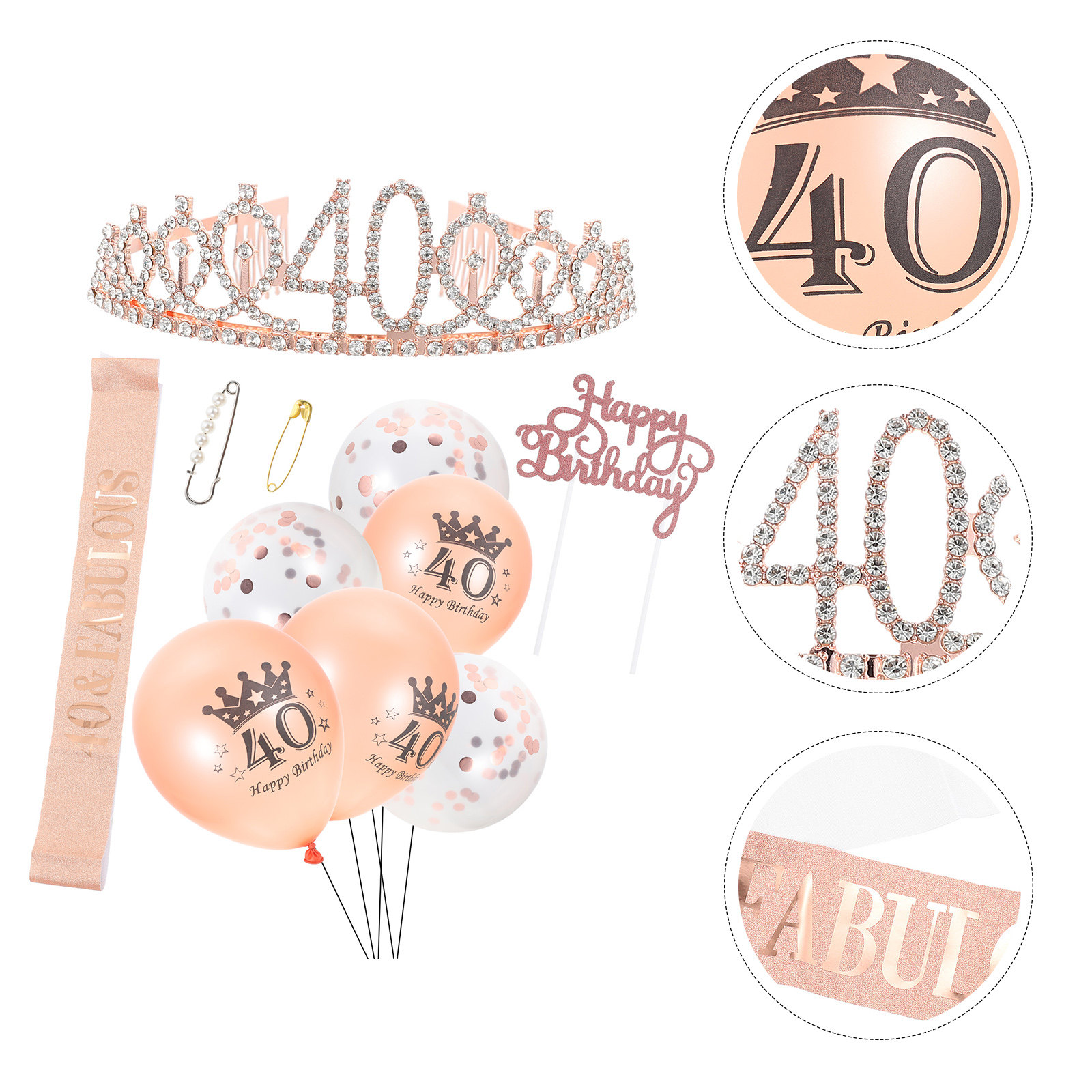 1Set Girl Birthday Crown and S - огляд і ціна Birthday Sash Glitter