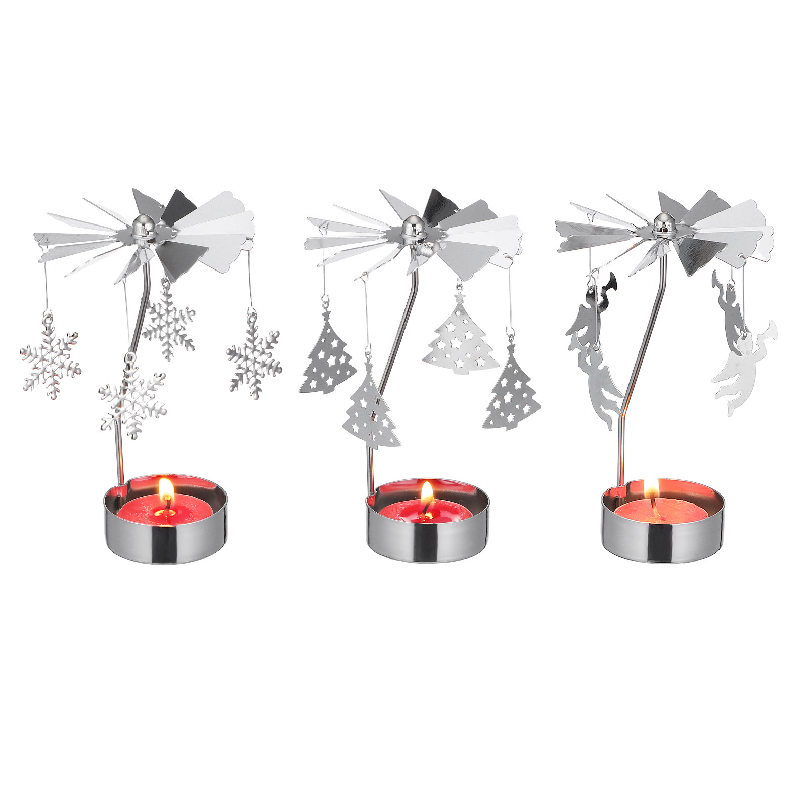 3Pcs Metal Rotating Candlehold - огляд і ціна Centerpiece Stick