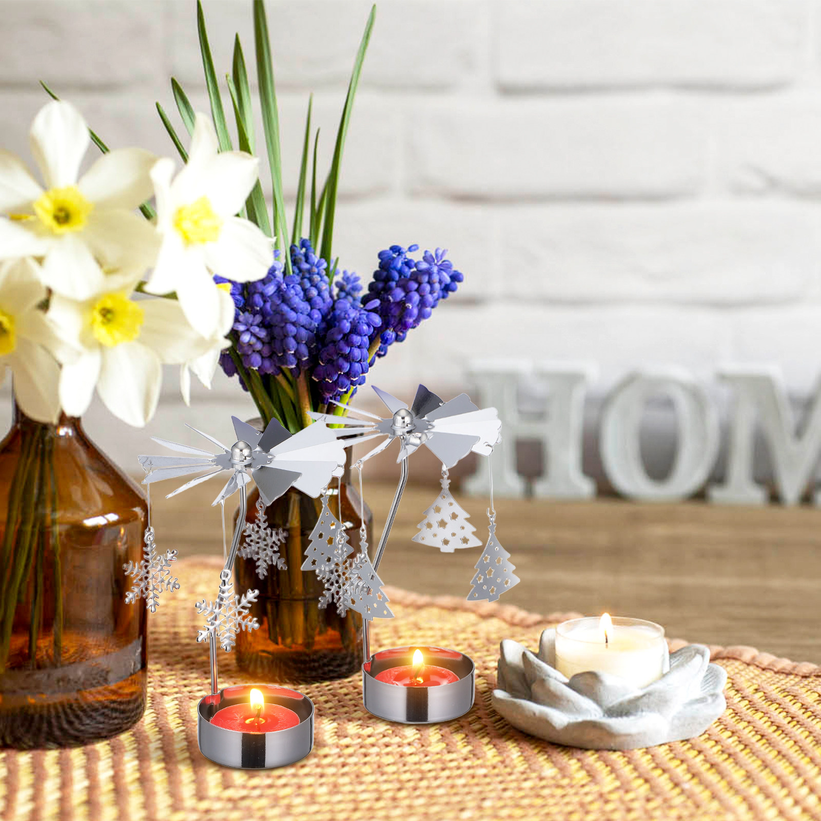 3Pcs Metal Rotating Candlehold - огляд і ціна Centerpiece Stick
