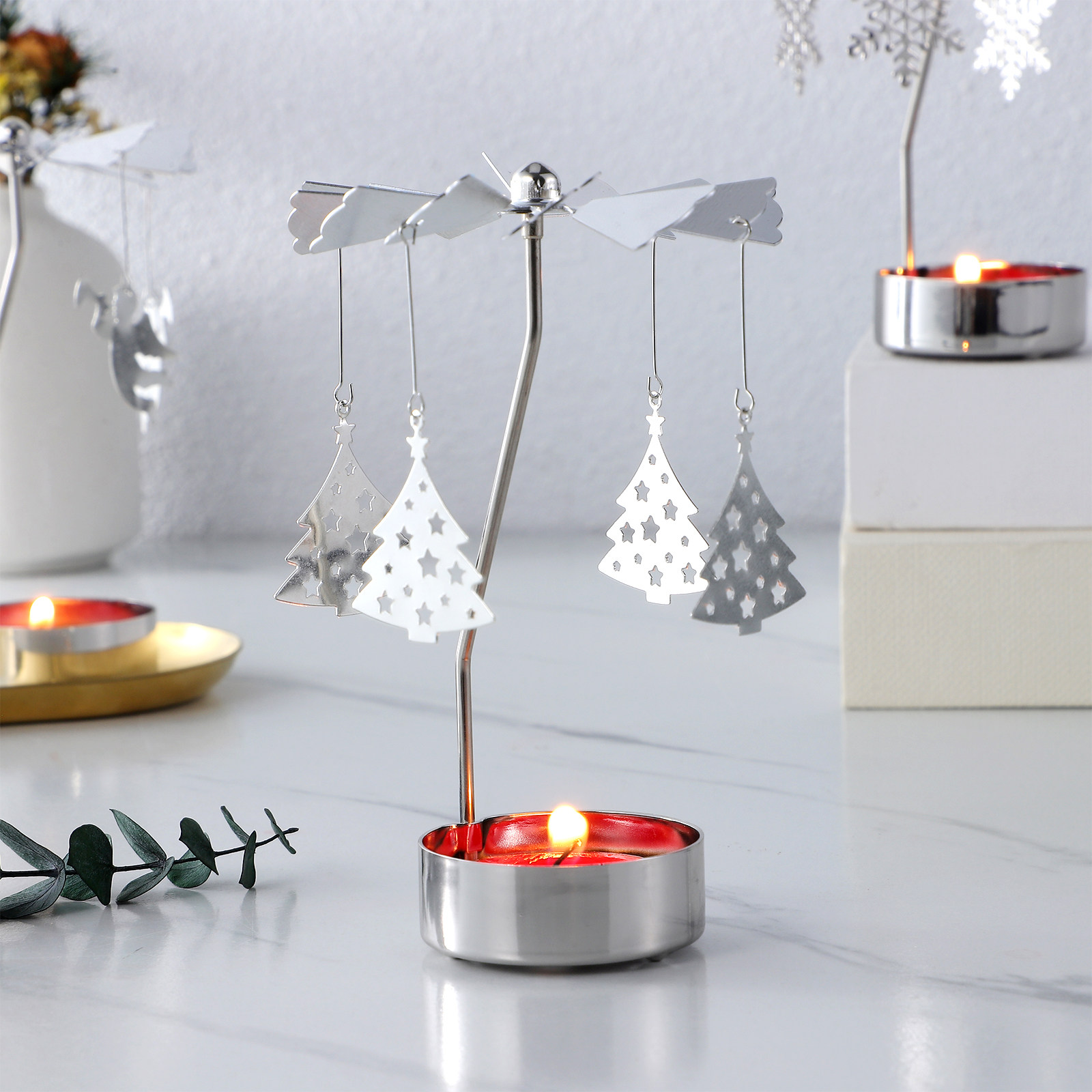 3Pcs Metal Rotating Candlehold - огляд і ціна Centerpiece Stick