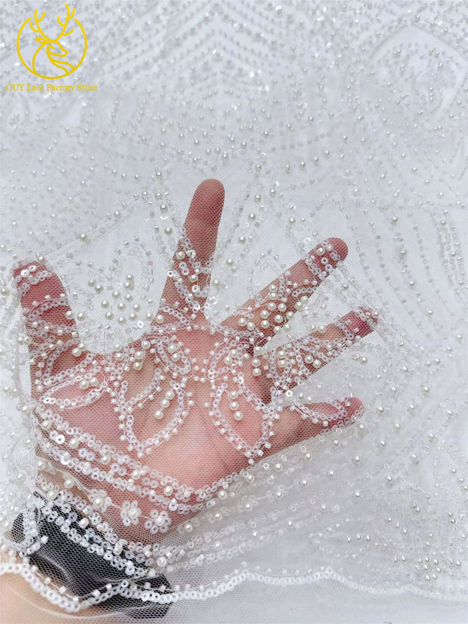 African Gold Beaded Lace Fabri - огляд і ціна Glitter Tablecloth