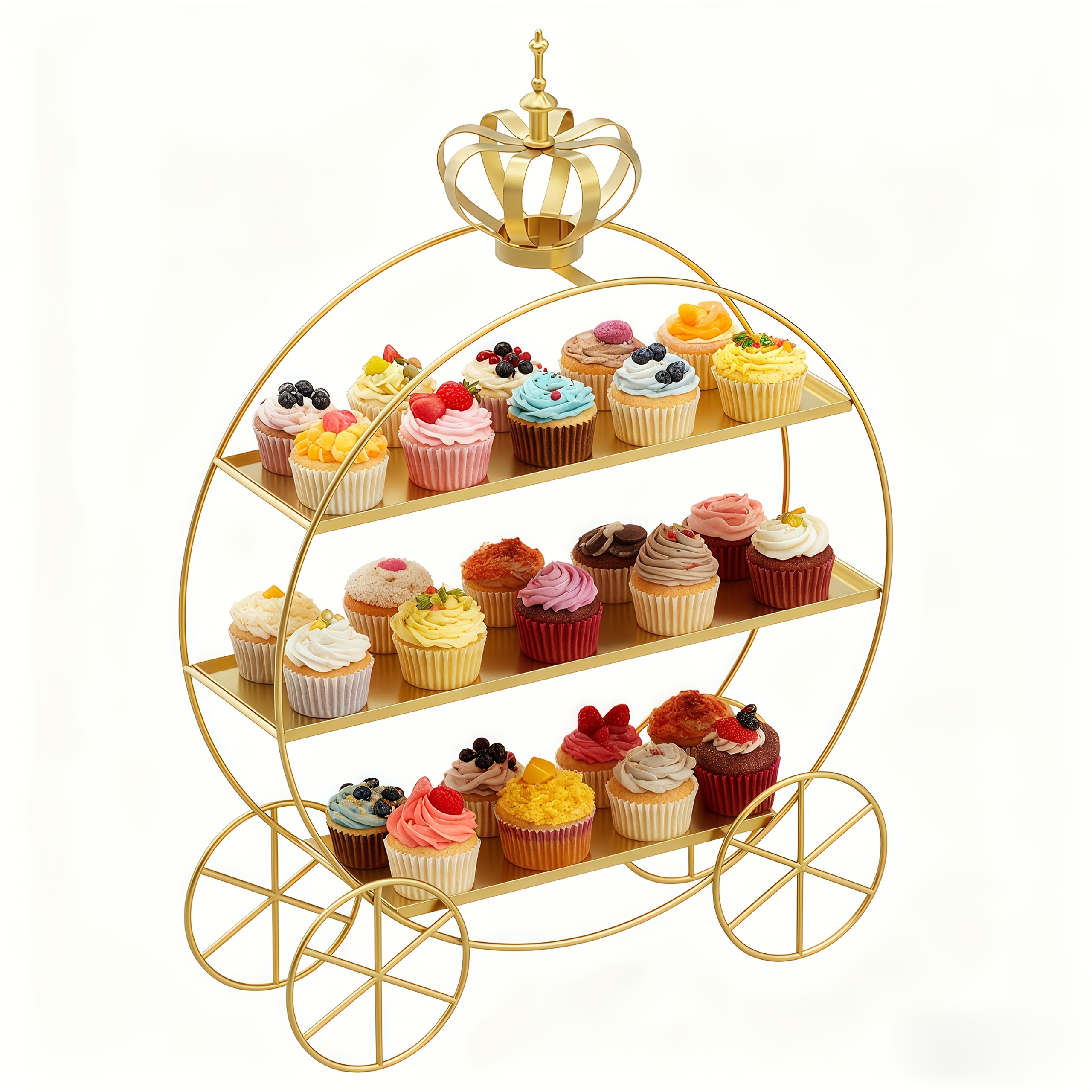 3-Tier Golden Crown Cake Stand - огляд і ціна Cupcake Stand Tier