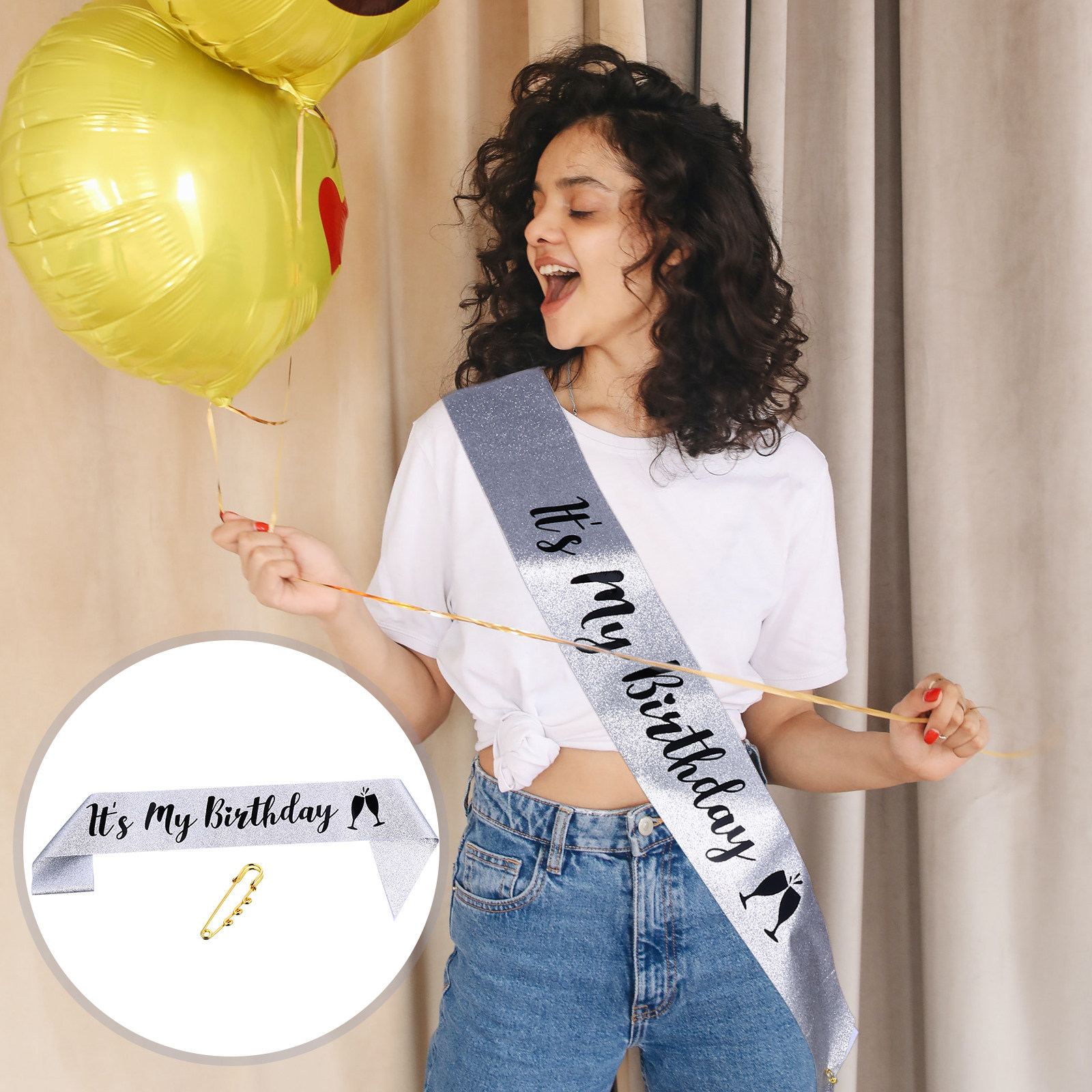 1Pcs Birthday Party Sash Glitt - огляд і ціна Birthday Sash Glitter