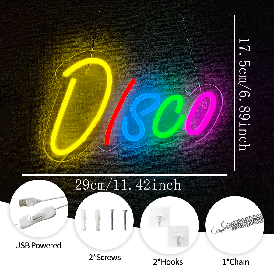 Disco Neon Sign LED Word Light - огляд і ціна Neon Sign Party