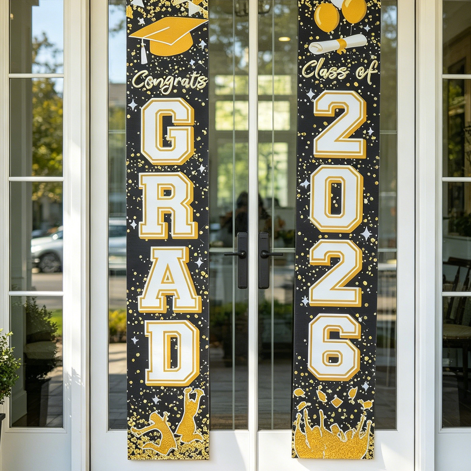 1Pair Graduation Door Couplets - огляд і ціна Party Banner Gold