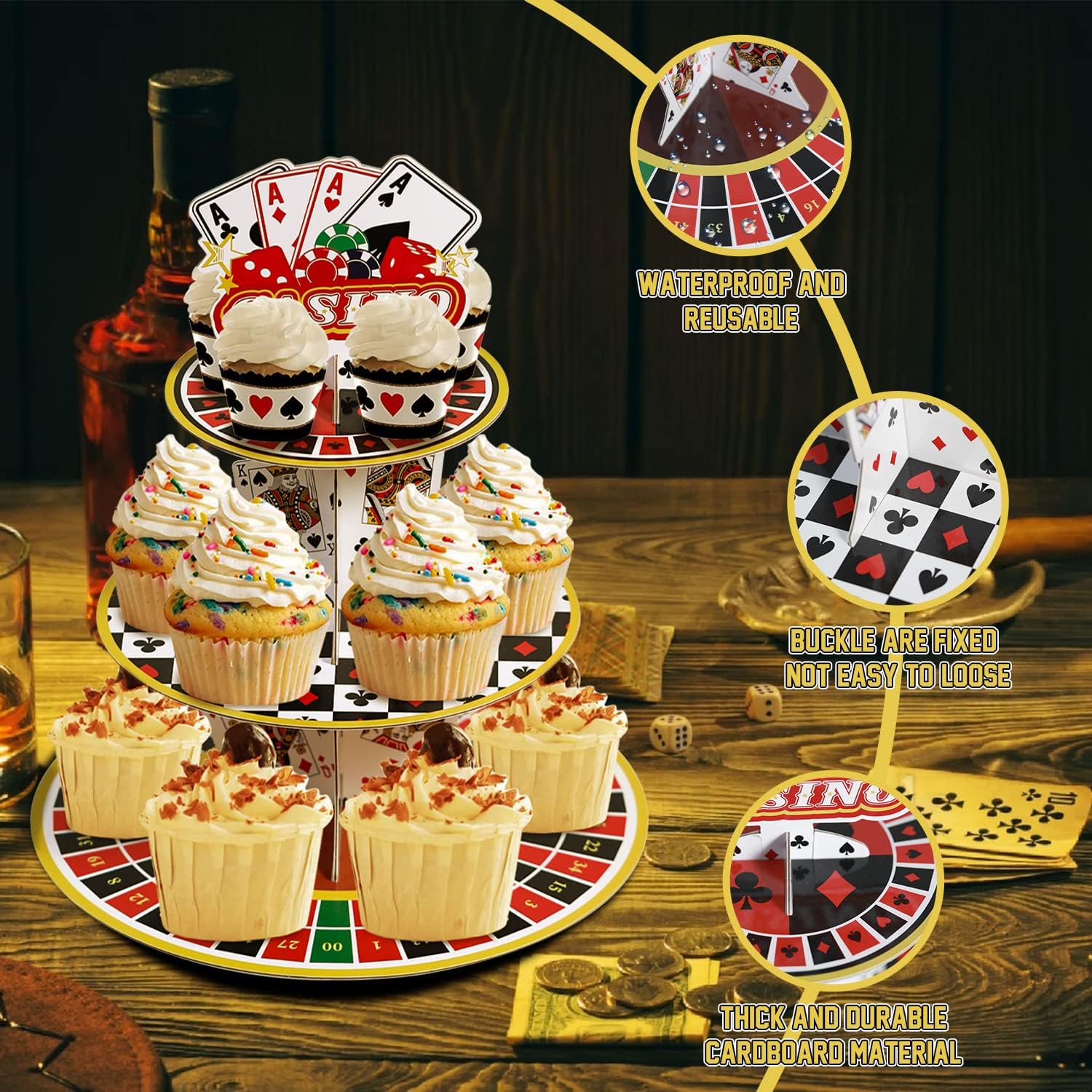 Casino Cupcake Stand 3 Tier fo - огляд і ціна Cupcake Stand Tier