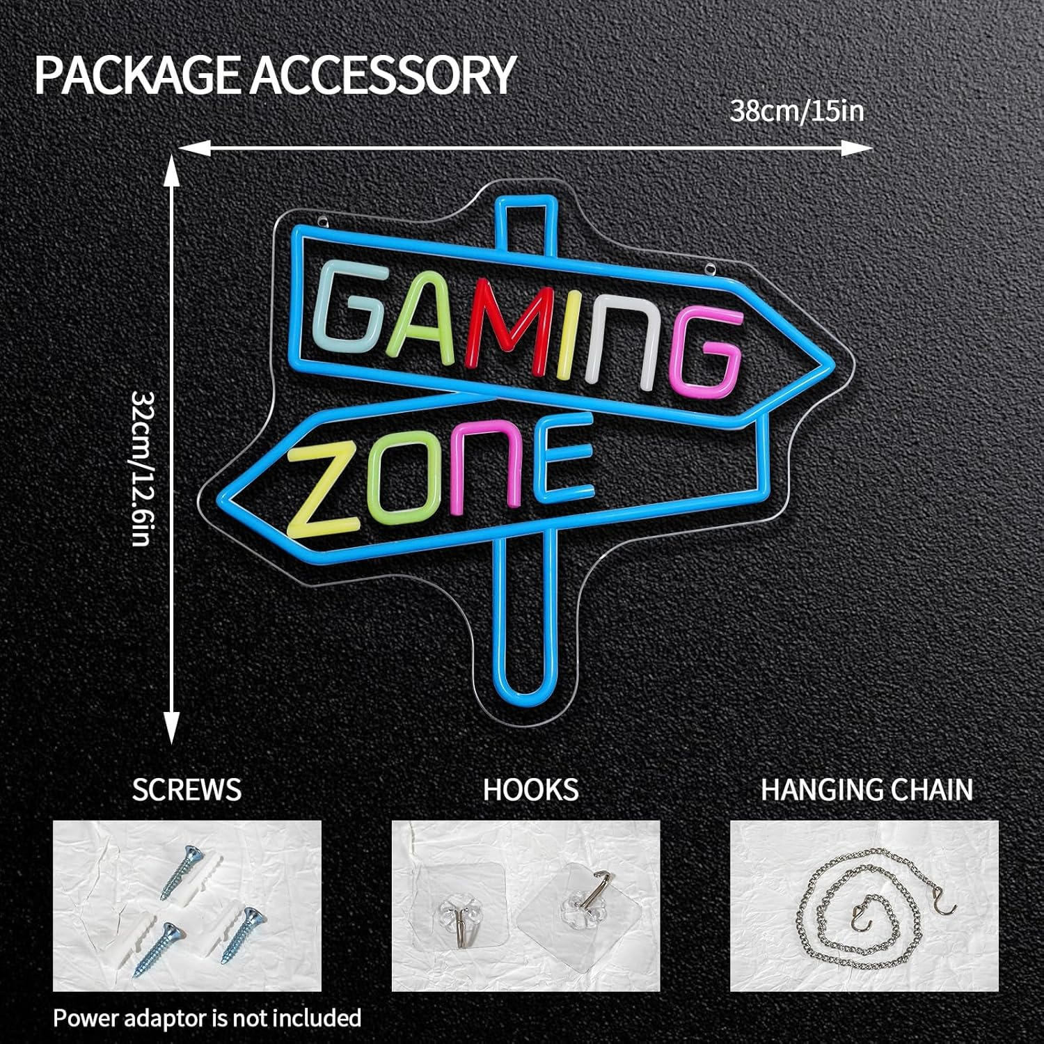 Gaming Zone Neon Sign USB LED  - огляд і ціна Neon Sign Party