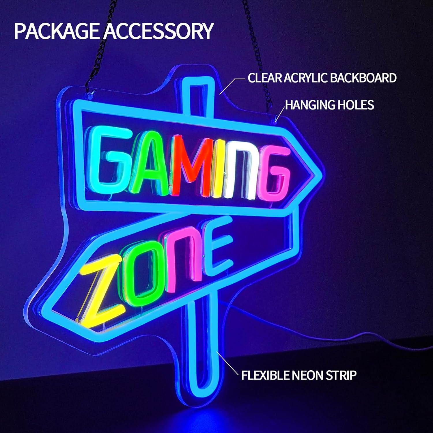 Gaming Zone Neon Sign USB LED  - огляд і ціна Neon Sign Party