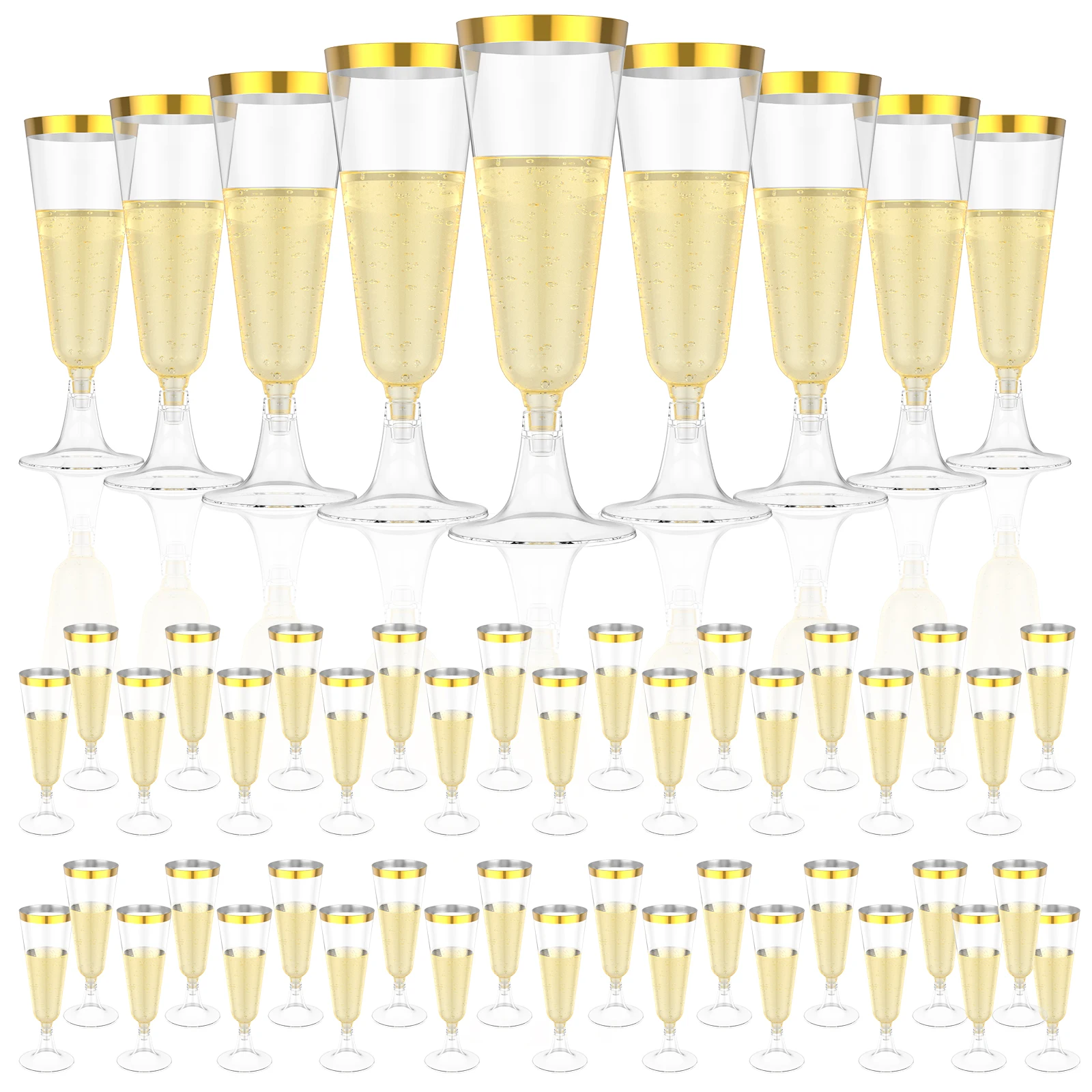 50Pcs Plastic Champagne Flutes - огляд і ціна Plastic Cup 50Pcs