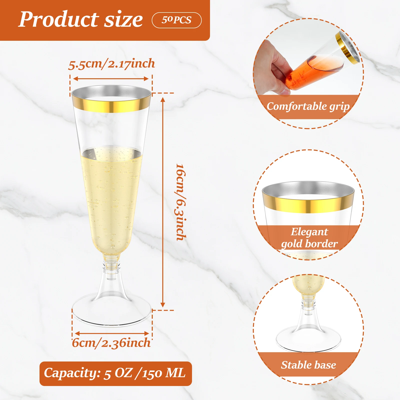 50Pcs Plastic Champagne Flutes - огляд і ціна Plastic Cup 50Pcs