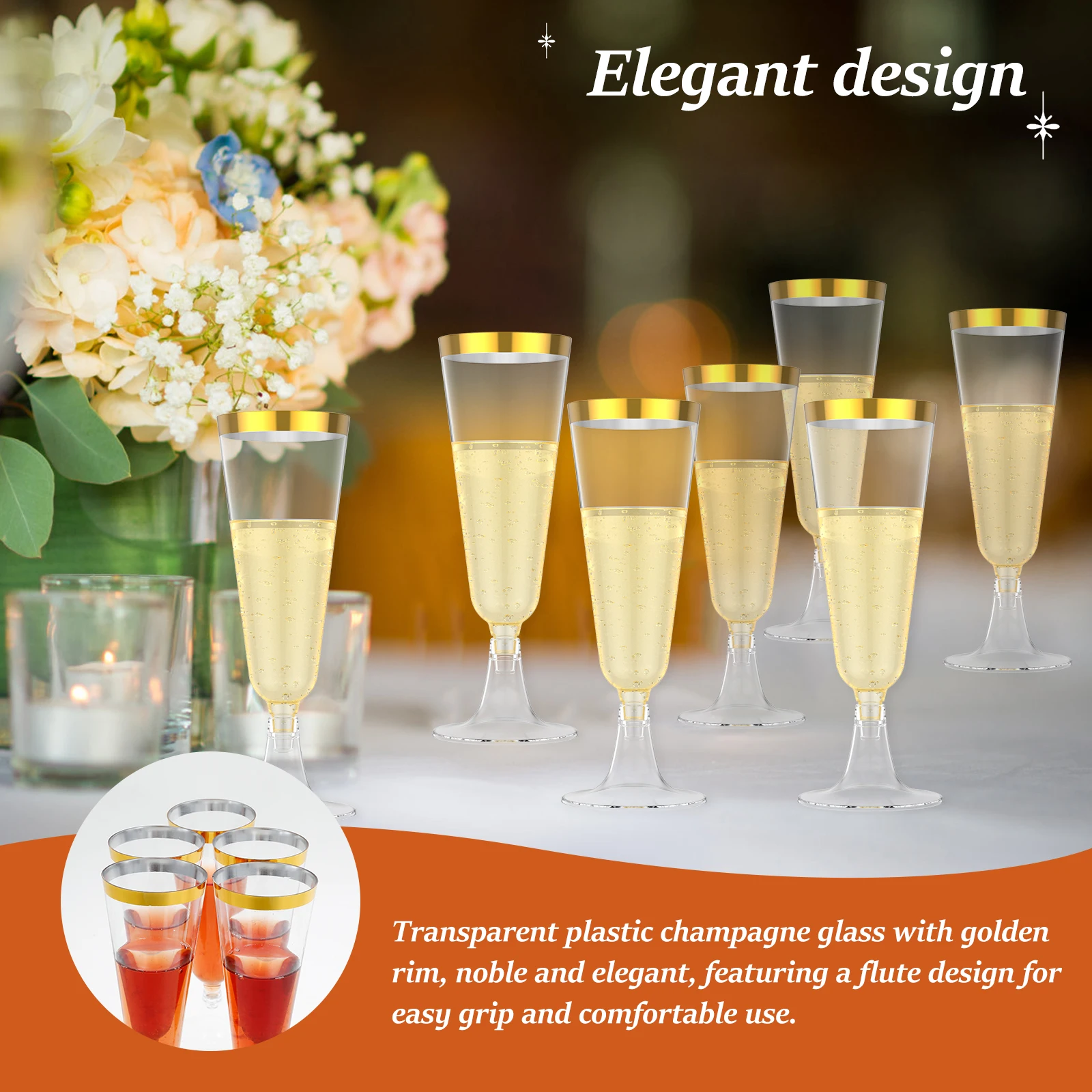 50Pcs Plastic Champagne Flutes - огляд і ціна Plastic Cup 50Pcs