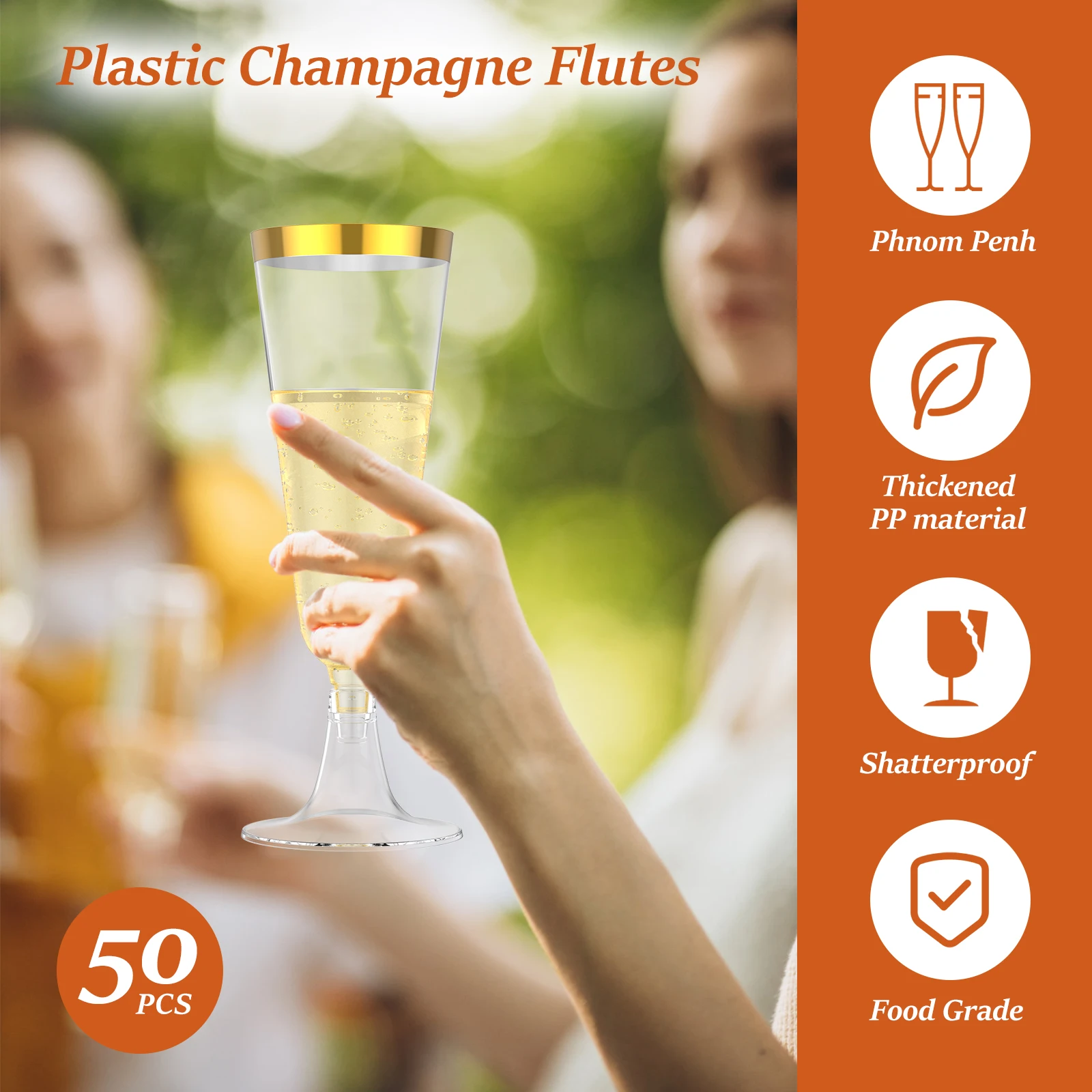 50Pcs Plastic Champagne Flutes - огляд і ціна Plastic Cup 50Pcs