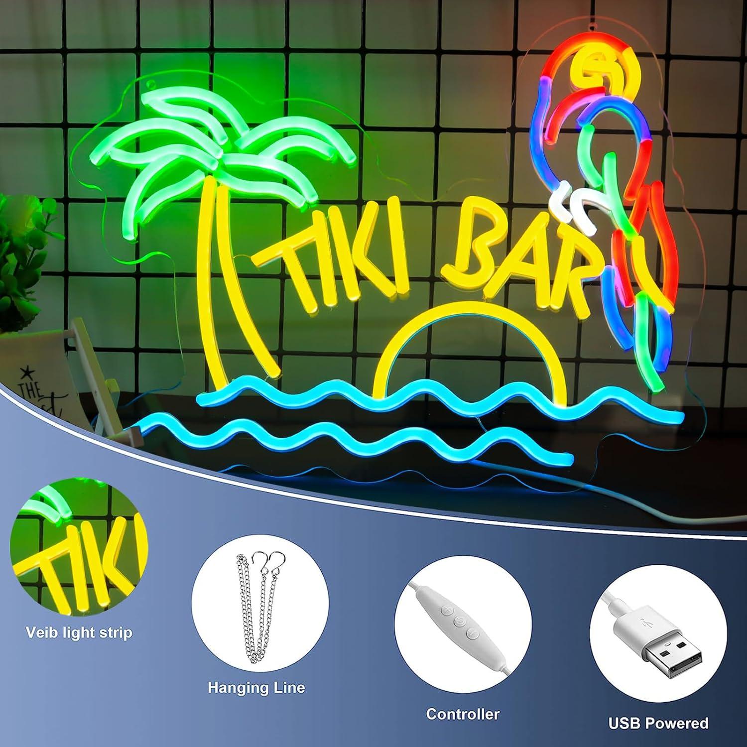 Tiki Bar Neon Sign Beach Theme - огляд і ціна Neon Sign Party