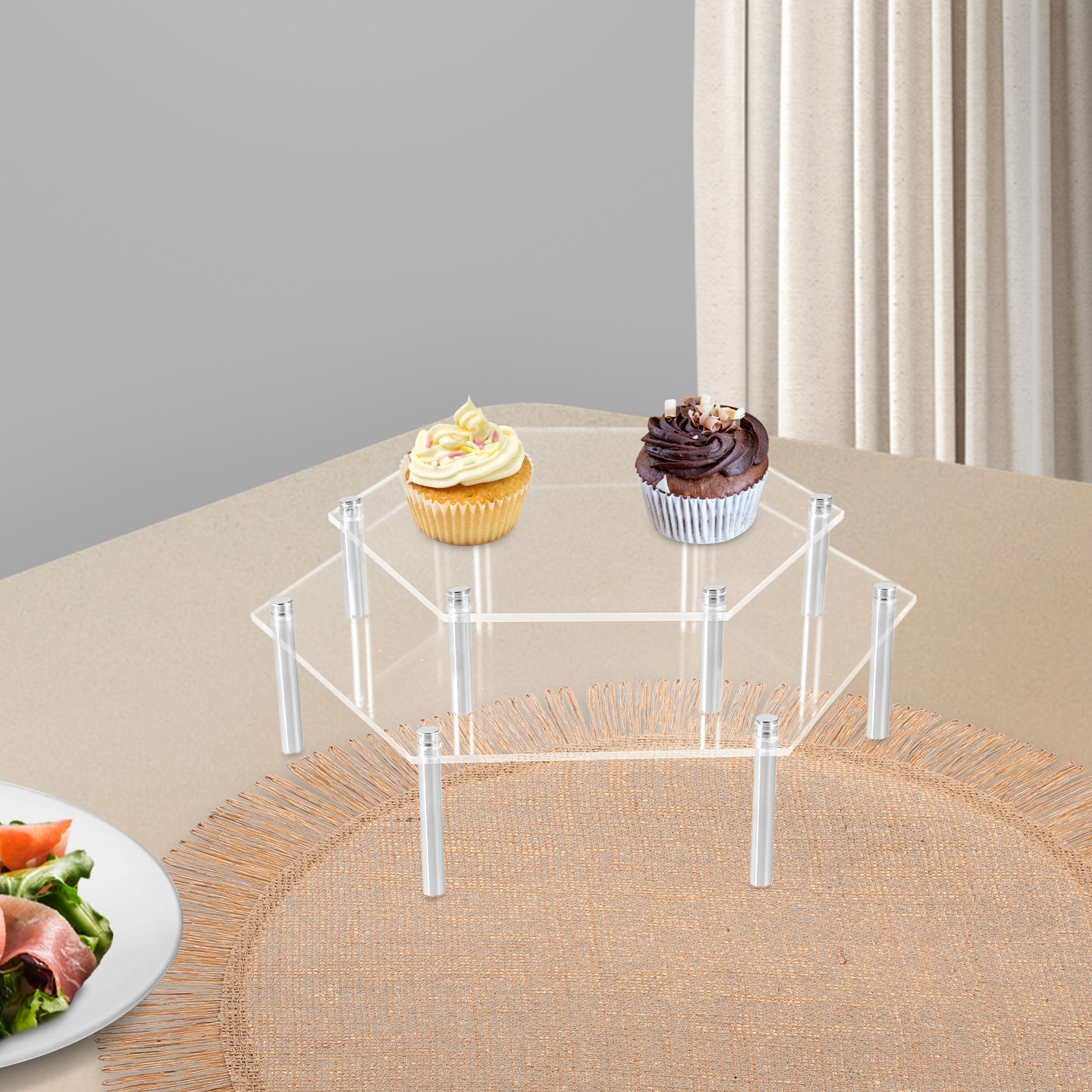 1Set Acrylic Cake Stand Clear  - огляд і ціна Cupcake Stand Tier