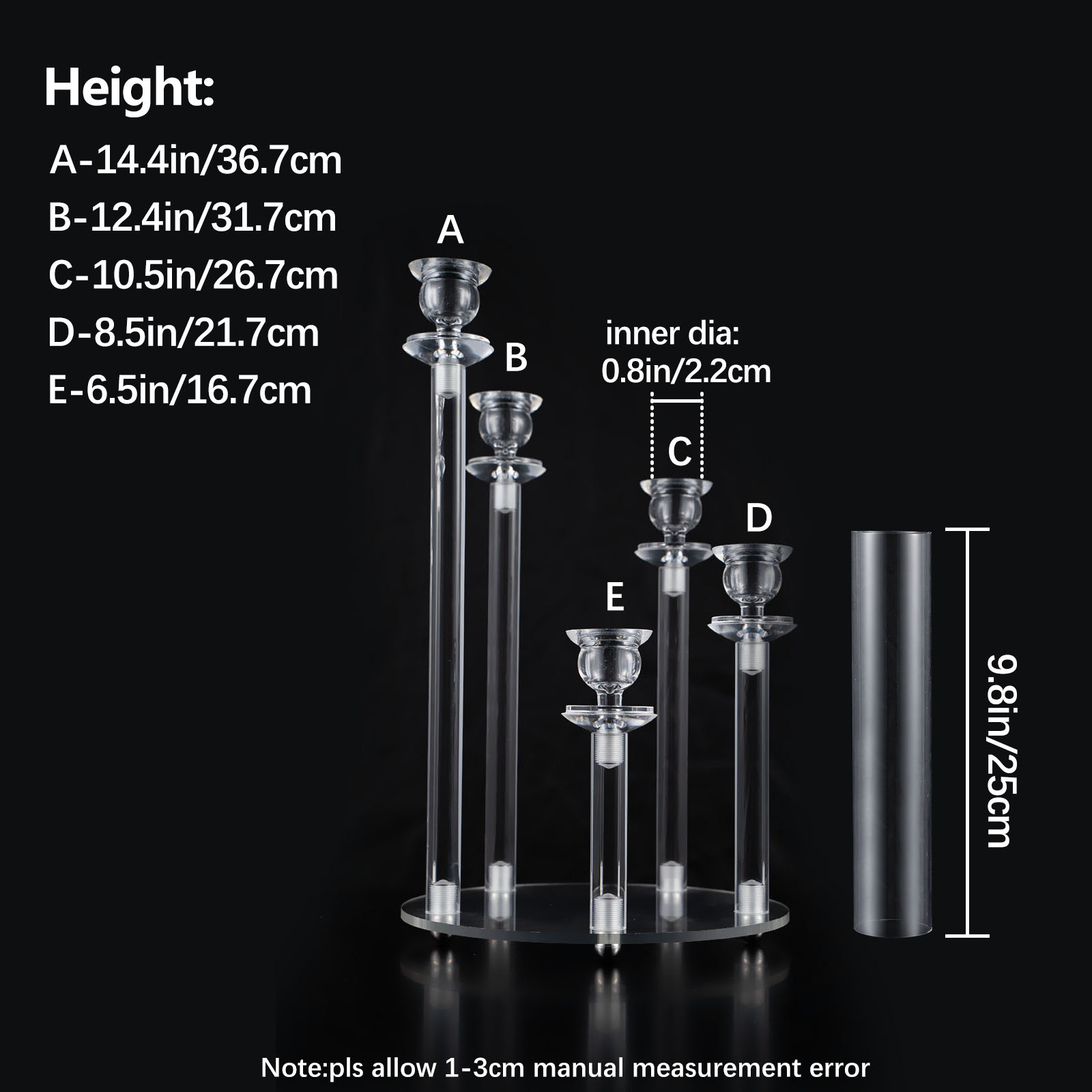 Clear Acrylic 5 Arm Candlestic - огляд і ціна Centerpiece Stick