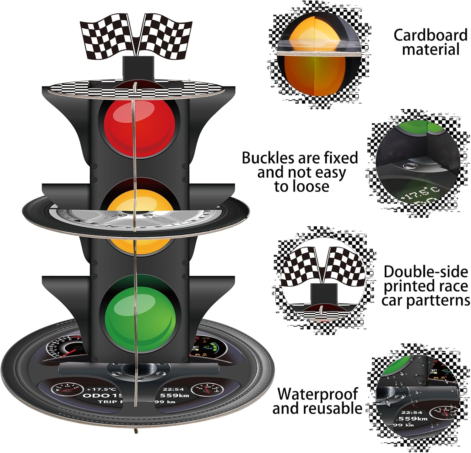 3-Tier Race Car Cupcake Stand, - огляд і ціна Cupcake Stand Tier